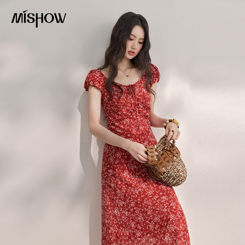 MISHOW Dames Vintage Rode Bloe - Midi Skirt Floral recensie en prijs